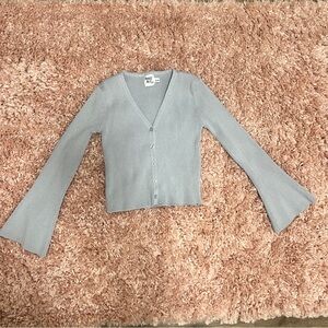 Princess Polly Blue Gray V-Neck Cardigan